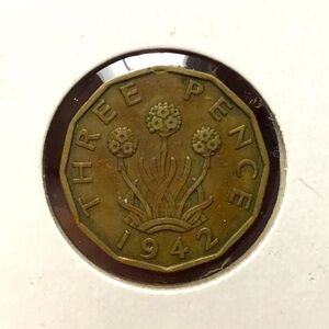 2 Vintage 1942 and 1941 Three Pence Coins